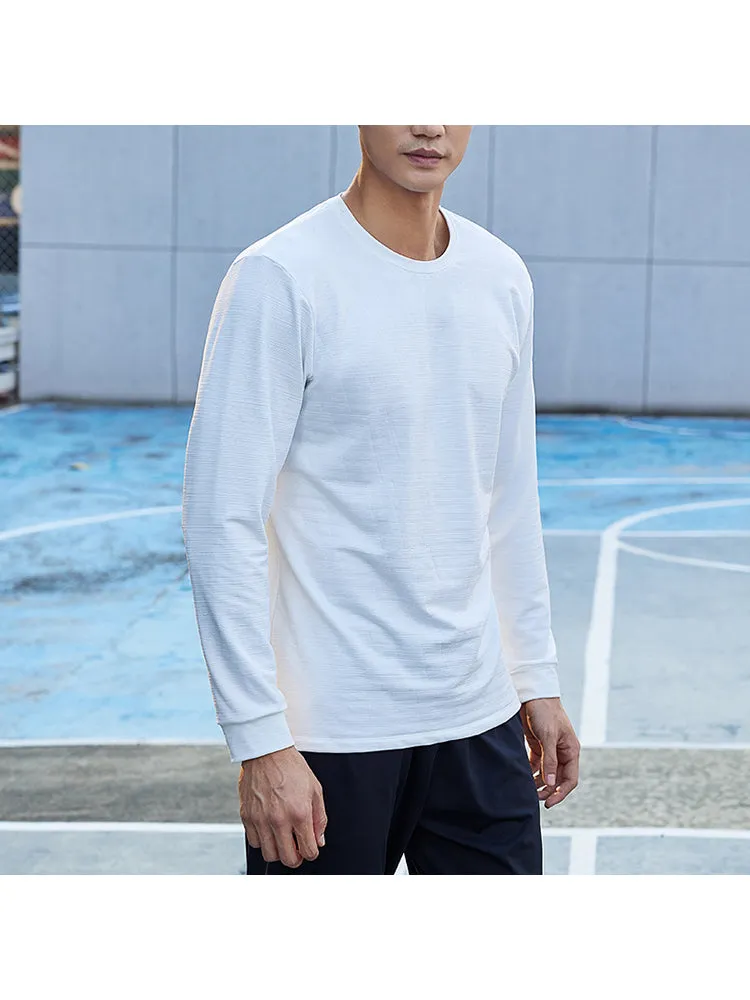 Sports Sweatshirt Men'S Pullover Crew Neck Thickened Warm Bottoming Shirt Men'S Casual Loose Long-Sleeved Tops