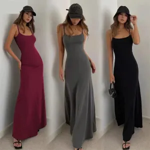 Summer Sleeveless Sexy&club Slit Maxi Dress