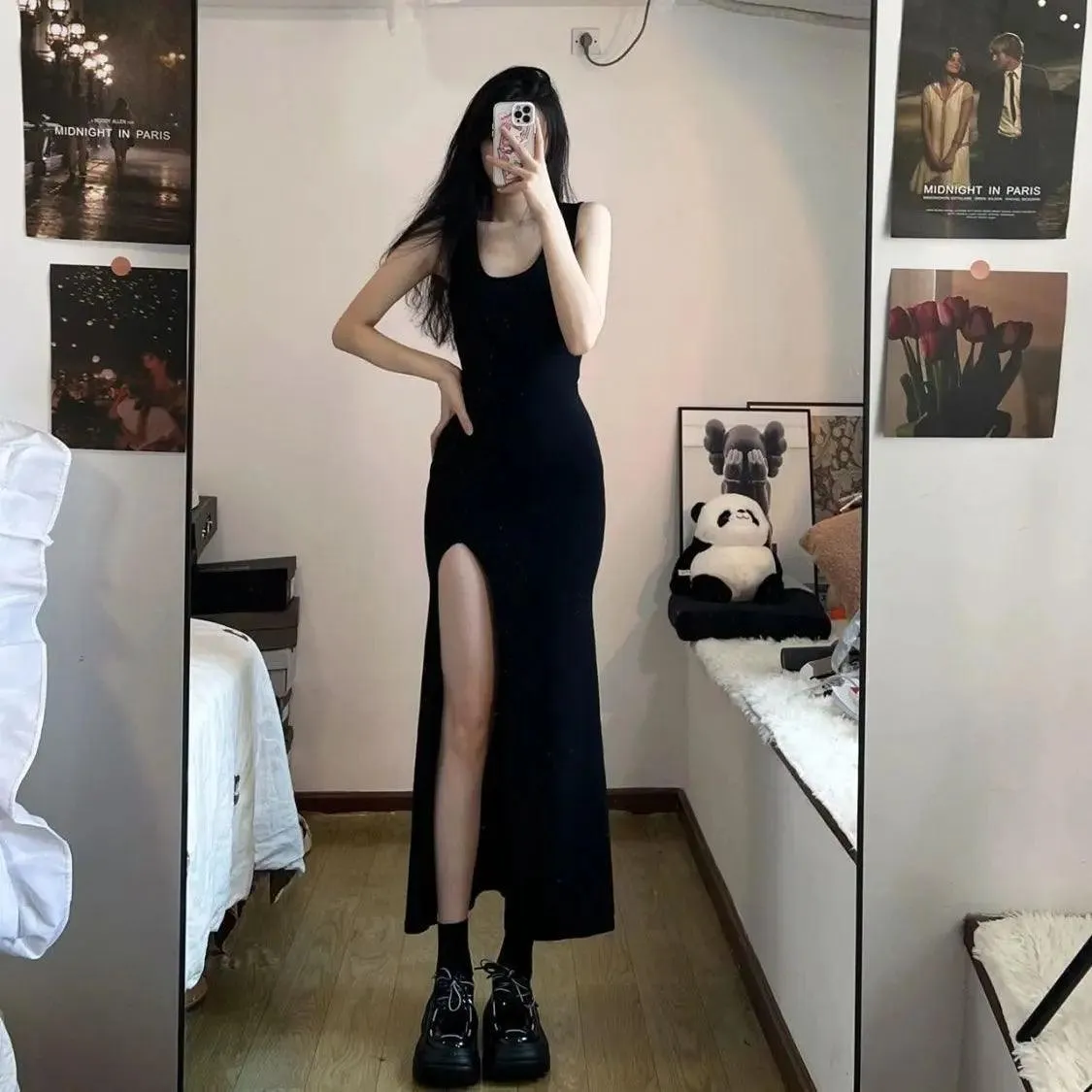 Summer Sleeveless Sexy&club Slit Maxi Dress