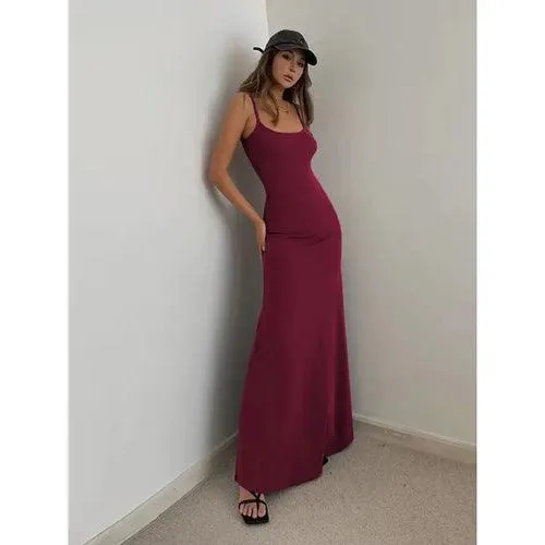 Summer Sleeveless Sexy&club Slit Maxi Dress