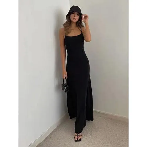 Summer Sleeveless Sexy&club Slit Maxi Dress