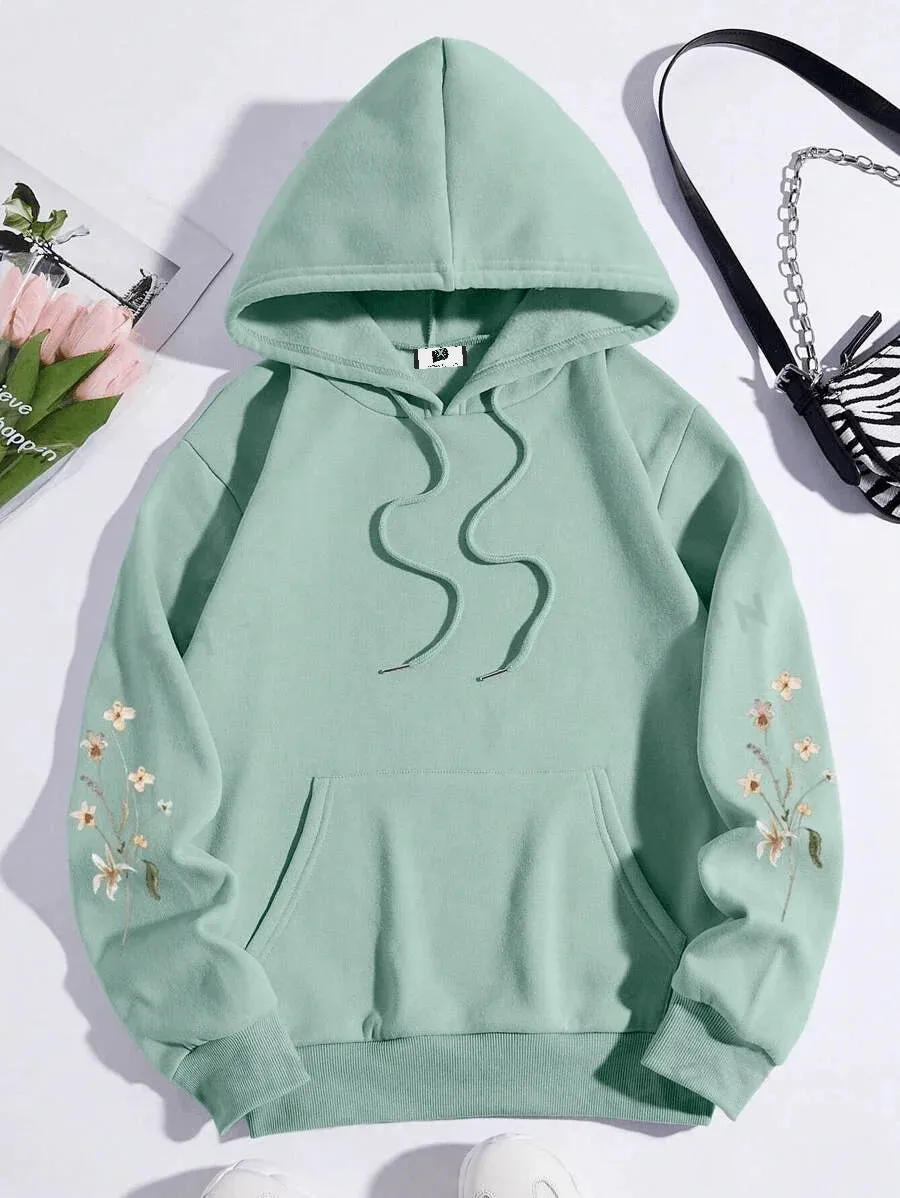 SXV  'flowers’ Printed Cool Aesthetic Sweatshirt Hoodie