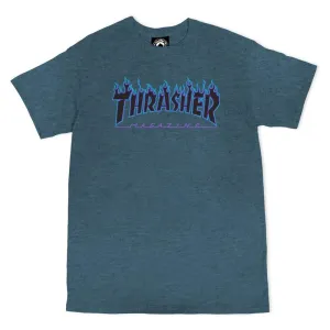 Thrasher Skateboard Magazine Flame Logo Dark Heather T-Shirts