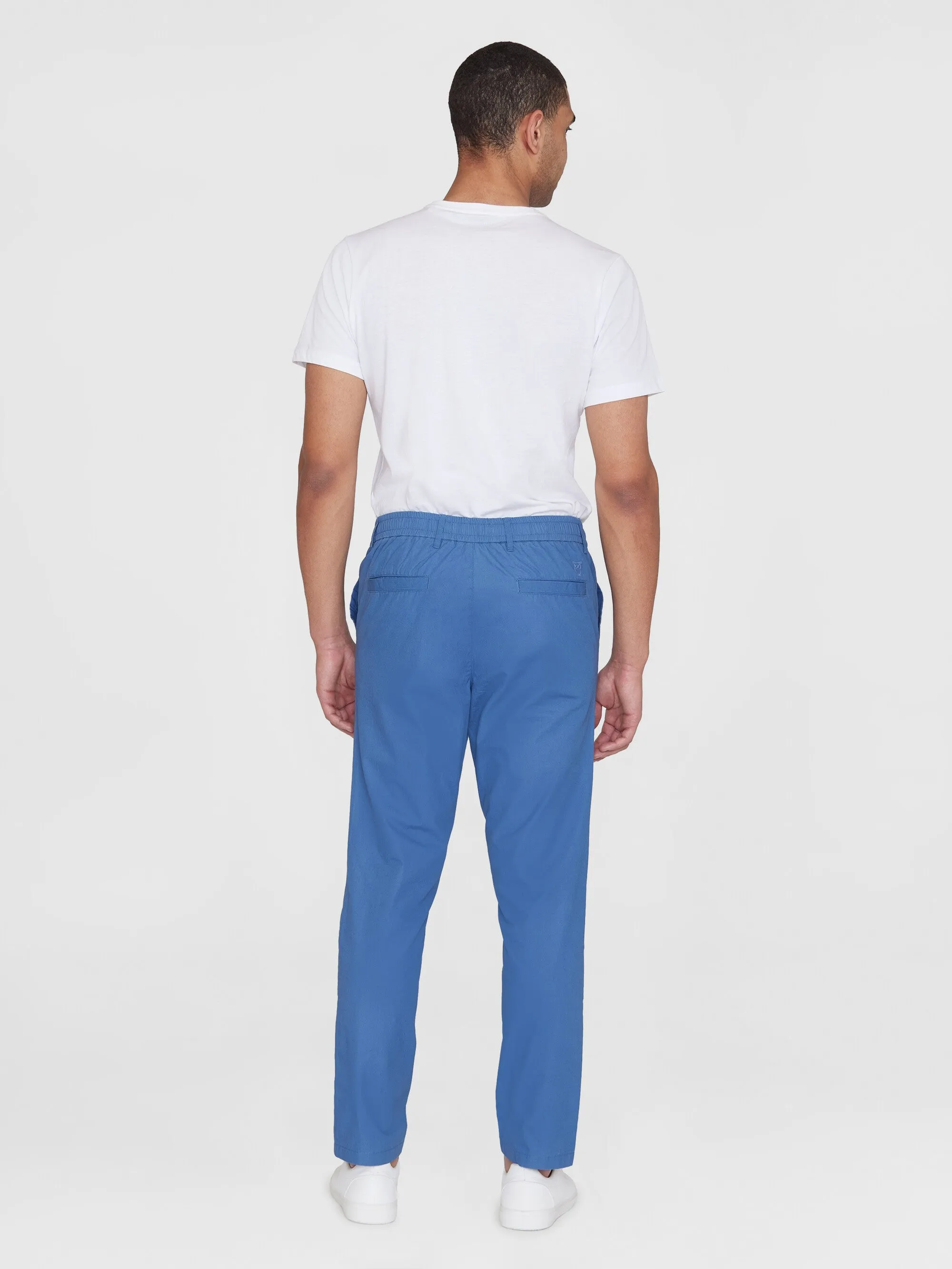 TIM tapered poplin elastic waist string pants - GOTS/Vegan - Moonlight Blue