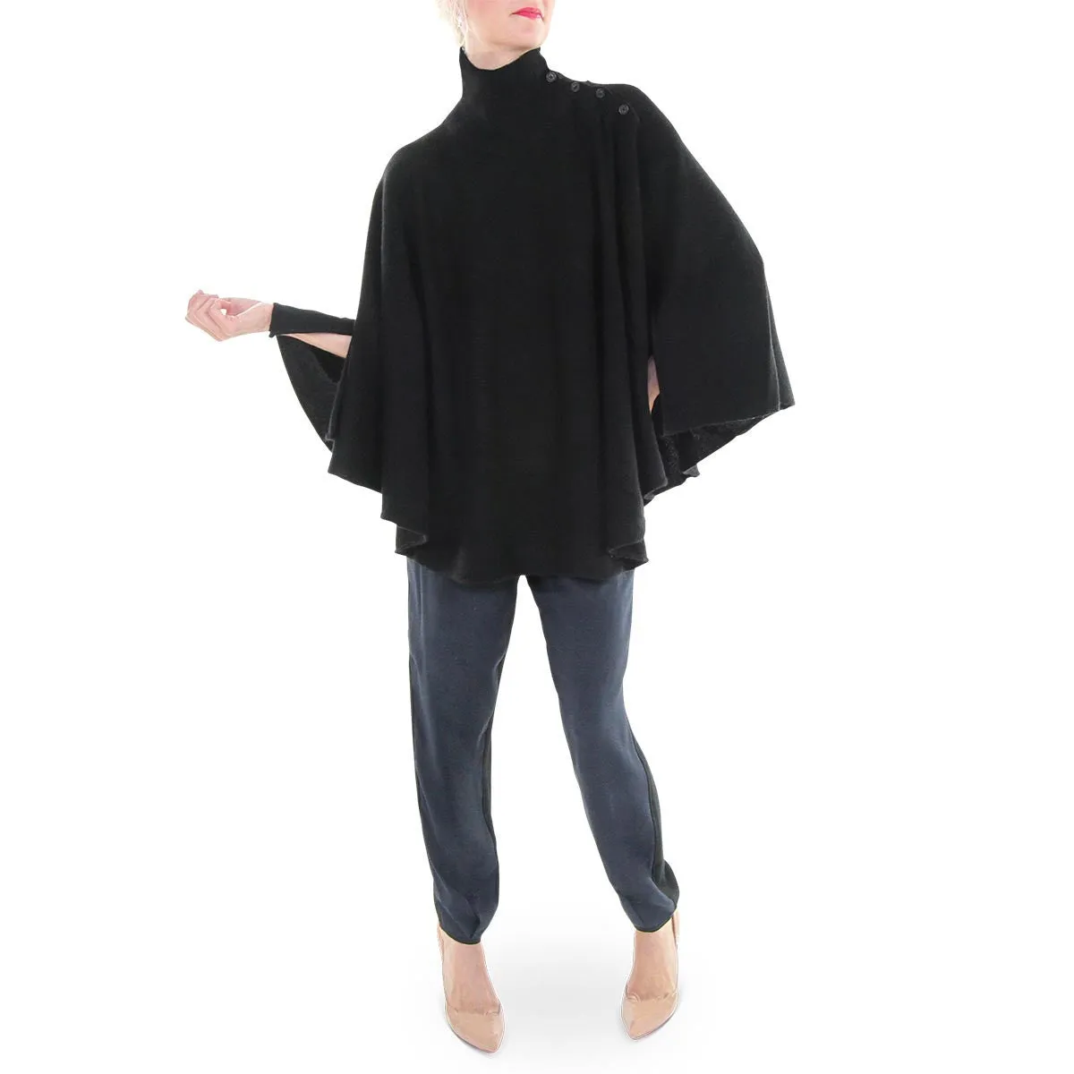 Turtleneck Cape - Black