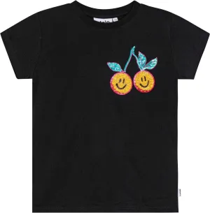 Tween Tops | Ranva Black T-Shirt with Embroidery | Molo