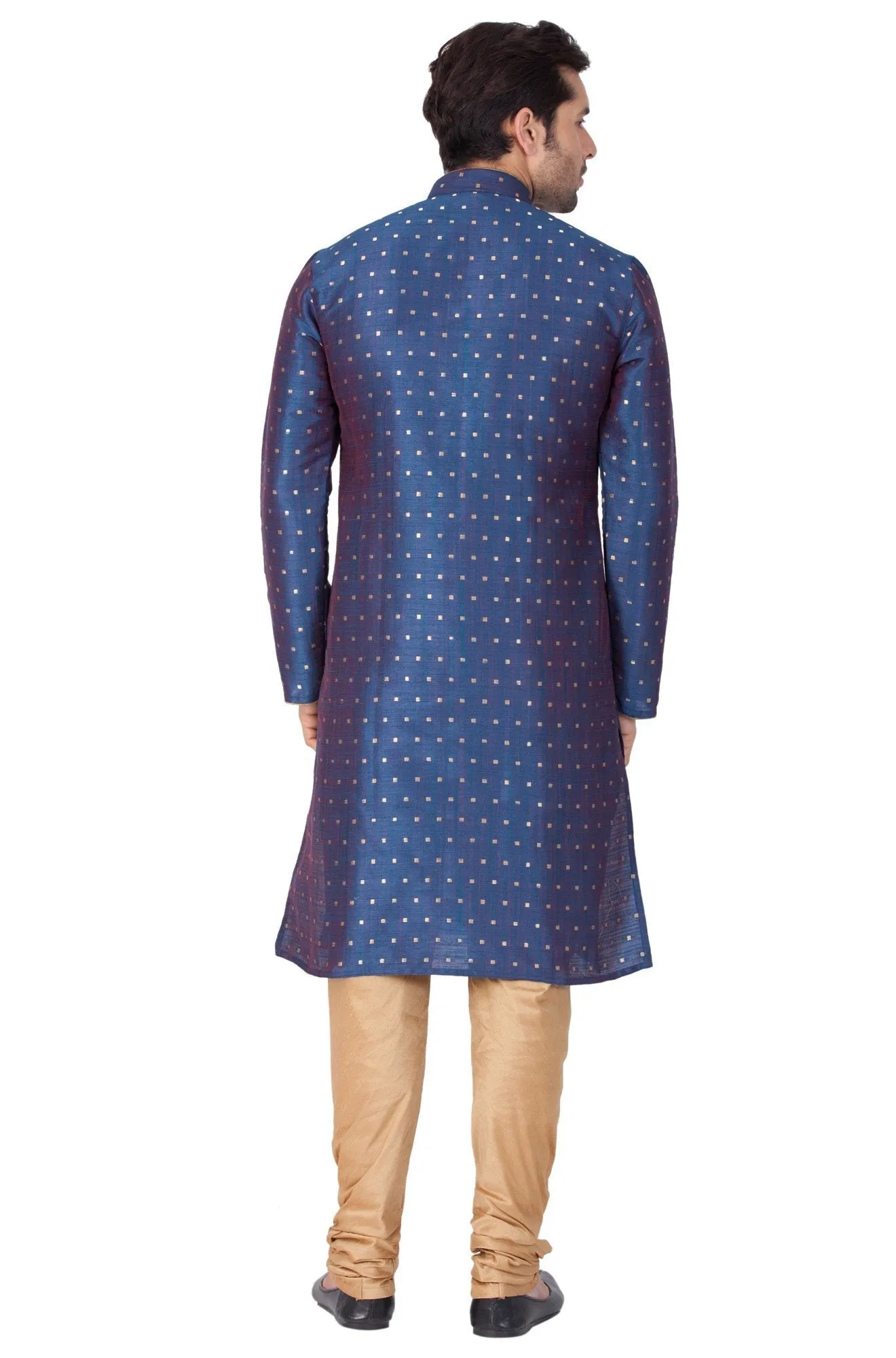 VASTRAMAY Blue Zari Weaved Kurta Set