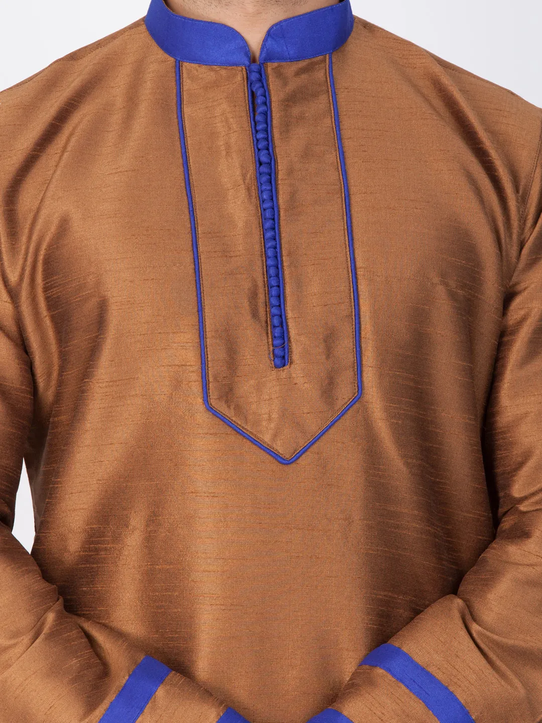 VASTRAMAY Brown Silk Blend Kurta Set