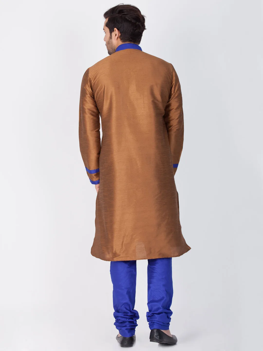 VASTRAMAY Brown Silk Blend Kurta Set