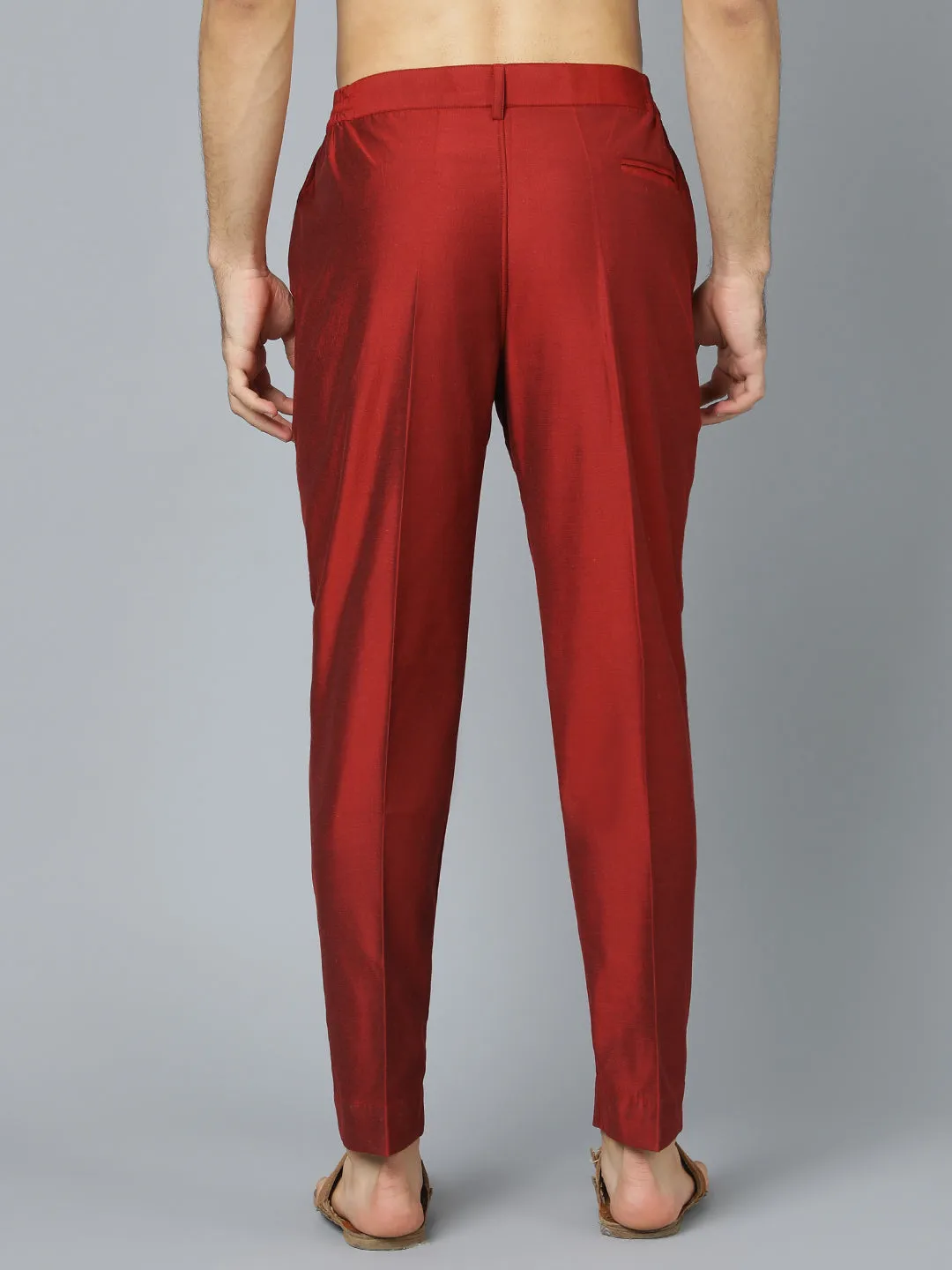 Vastramay Men's Maroon Viscose Pant Style Pyjama Set