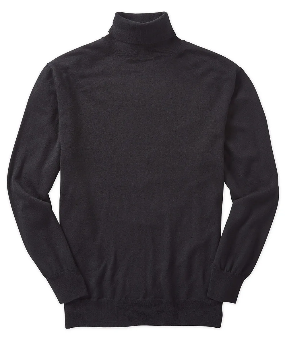 Westport Black Merino Wool Turtleneck Sweater