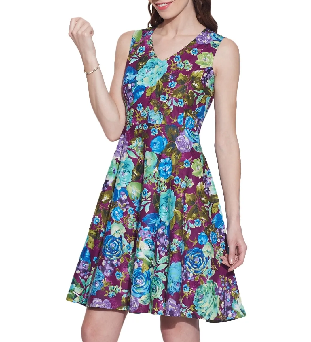 Women Apparels Cotton Printed Dress,Machine Washable,W-CPD42-1621, Size-42 Inch