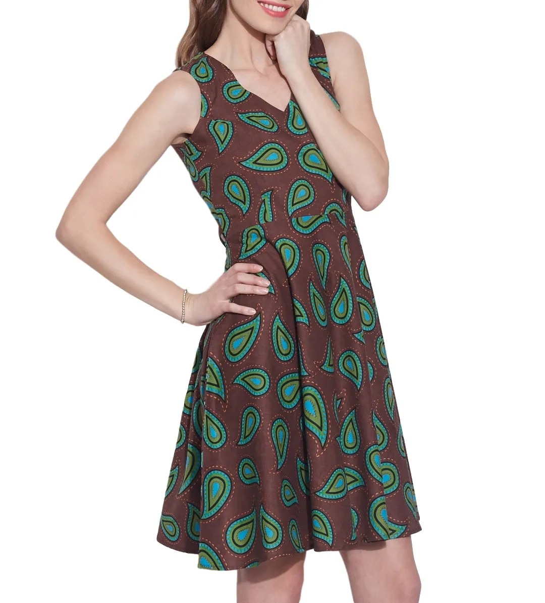 Womens Accessories Cotton Printed Dress,Machine Washable,W-CPD42-1627, Size-42 Inch