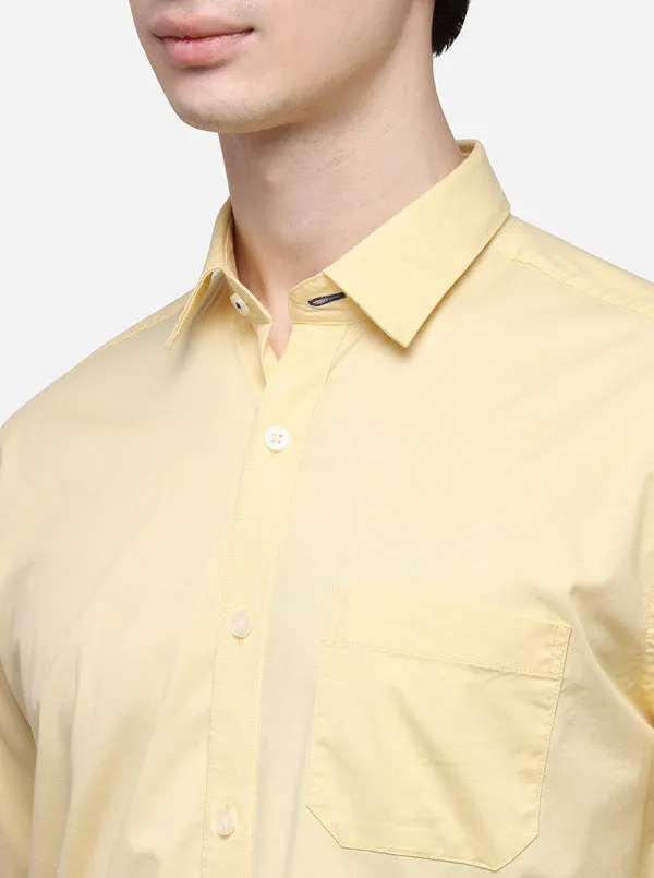 Yellow Classic Fit Solid Casual Shirt | Greenfibre